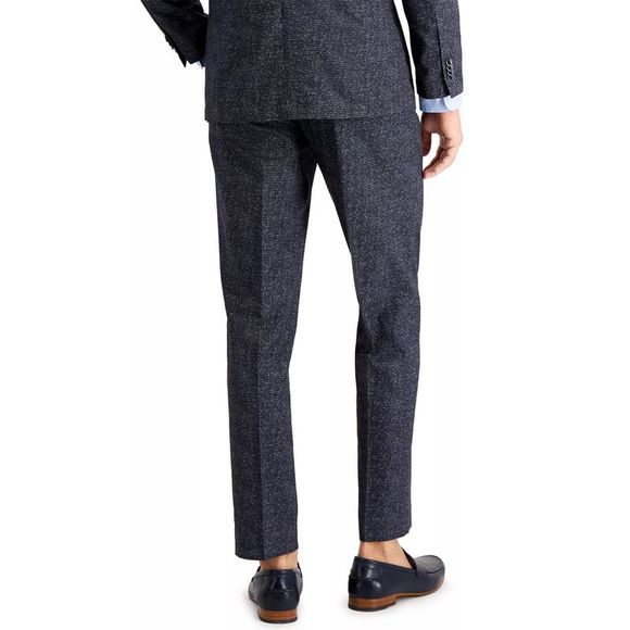 Tommy Hilfiger Mens Modern Fit Stretch Houndstooth Dress Pants 38W x 30L Blue - Picture 2 of 4